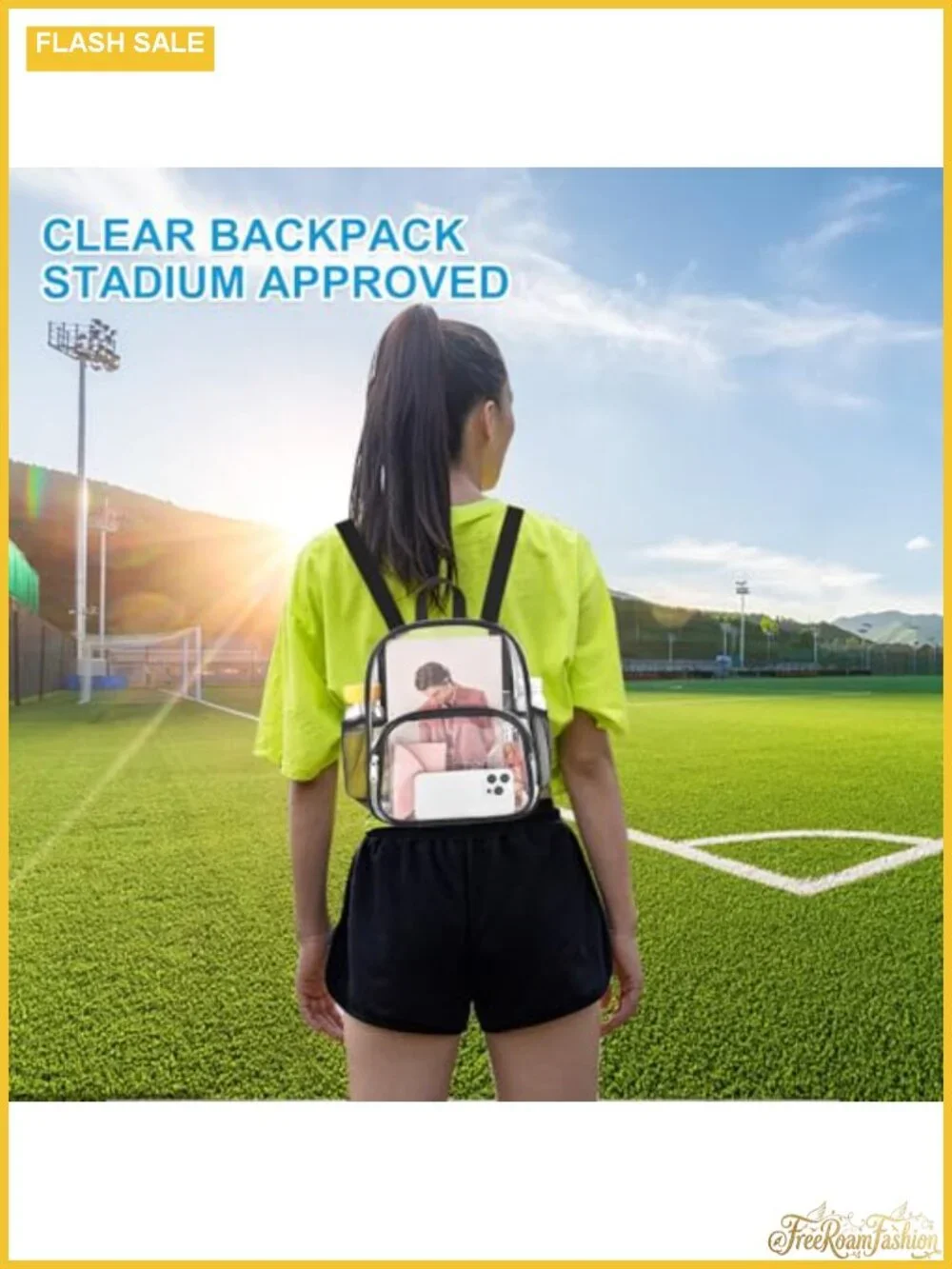 Clear PVC Backpack Stadium Approved Women Fashion Backpack